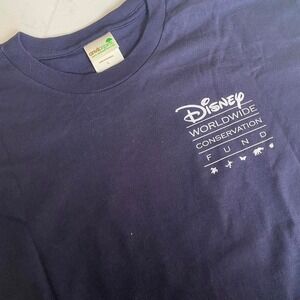 Disney Worldwide Conservation Fund T-Shirt Adult Large Blue Organic Cotton